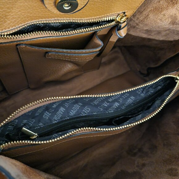 Steve Madden Crossbody & Coin Purse NWOT Retail $98 Brown & Goldtone - Picture 6 of 9